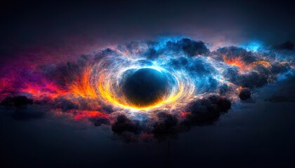 Black hole within a nebula