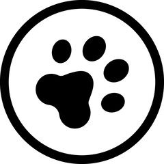 Fototapeta premium Dog footprint glyph icon