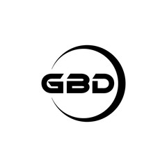 GBD letter logo design with white background in illustrator, cube logo, vector logo, modern alphabet font overlap style. calligraphy designs for logo, Poster, Invitation, etc.