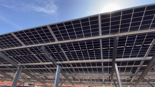 Terrestrial solar panels installed bifacial solar power photovoltaic system