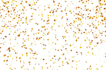Metallic golden star glitters background. 3d render