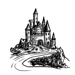 Medieval castle vector illustration on white background