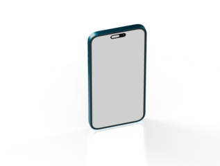 3d smartphone with blank screen isolated