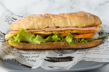 sandwich with ham and cheese
