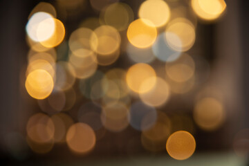 Night lights overlapping lights poken red yellow orange tones blur