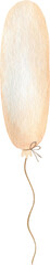 Watercolor illustration of pink balloon birthday decor element.