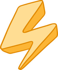 Lightning bolt, Thunderbolt, flat and doodle style