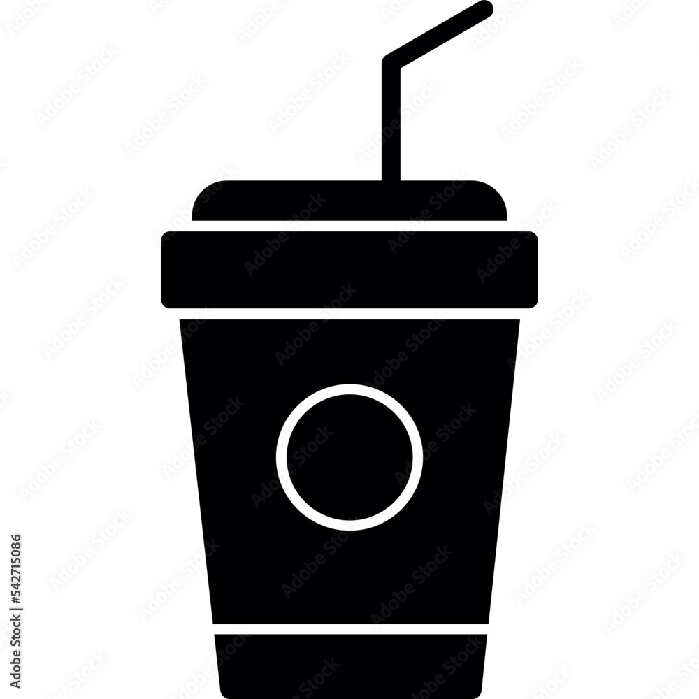 Sticker plastic cup icon