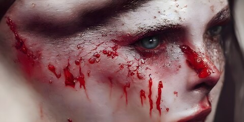 Ultra detailed photo realistic blood and body fluid, color accurate, detailed, detailed close ups, detailed textures, realistic,