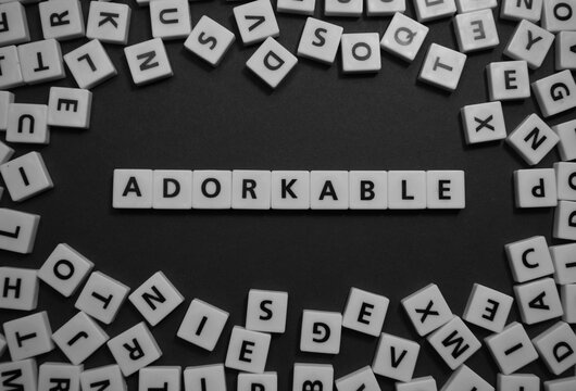 Letters spelling out adorkable