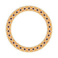 African circle border frame . Ethic texture. Tribal print for logo, coffee label, tags, badge.