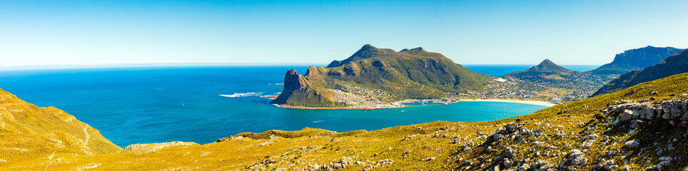 Fototapeta na wymiar Hout Bay Coastal mountain landscape with fynbos flora in Cape Town