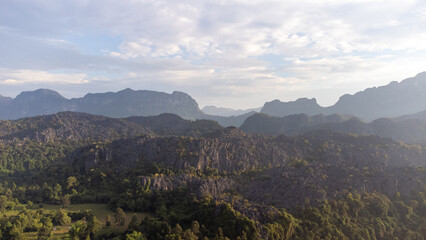 Fototapeta na wymiar Landscape view of the mountains in Laos 