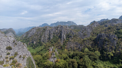 Fototapeta na wymiar Landscape view of the mountains in Laos