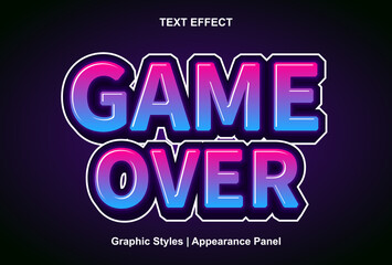 game over text effect with graphic style and editable.