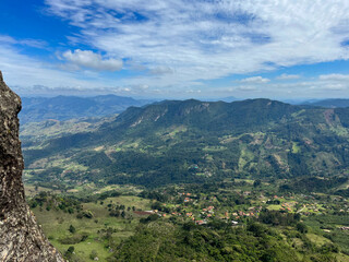 Fototapeta na wymiar Panoramic view of nature in São Paulo State seen from the mountain called Pedra do Baú.