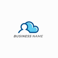 Obraz premium design logo combine people and cloud
