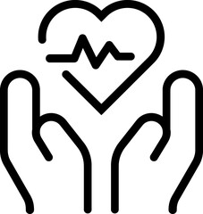 Heartbeat line heart cardio icon