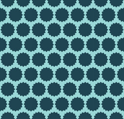Simple seamless pattern design with blue dark and light colors with geometric stars 