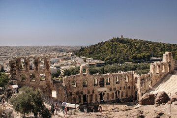 Fototapeta na wymiar Odeón de Herodes Ático en Atenas (anfiteatro romano)