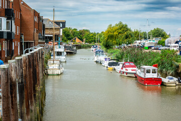 River Stour view from the Bridge, Sandwich, Kent, England, UK
