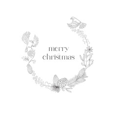 Christmas Wreath and Frame. Vector