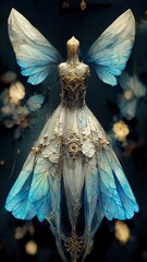 Fantasy fairy dress in soft blue color 
