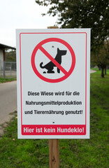 Schild kein Hundeklo