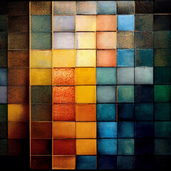 Copper, golden and dark blue pattern, pastel colors, geometric, vintage, elegant