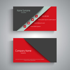 Business card with arch in red black design