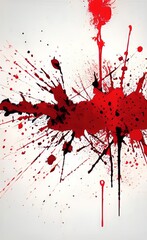 Red paint splashes, Blood isolated on white background