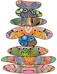 Vector Illustration of balance made of colored stones.