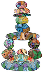 Vector Illustration of balance made of colored stones.