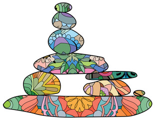 Vector Illustration of balance made of colored stones.