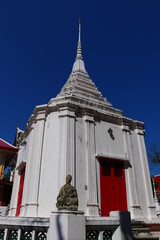 buddha square hall with a pyramidal roof, thais call mondop at Wat Anongkharam, bangkok