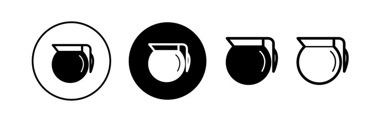 Coffee and Tea line icons. Cappuccino, Teapot, and Coffee pot. Coffee beans linear icon set