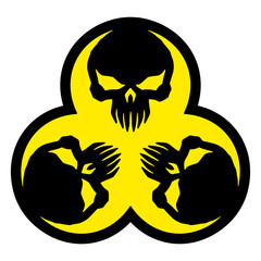 BIOHAZARD THREE SKULL LOGO COLOR WHITE BACKGROUND