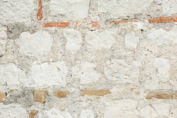 Light Old Brickwork Texture. Ancient Brick Wall.