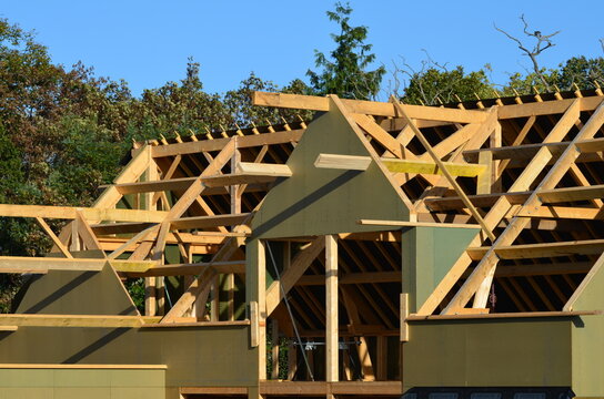 Construction d'une maison &agrave; ossature bois. (France)