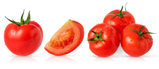 Foto auf Acrylglas Frisches Gemüse Set of tomatoes isolated on white background