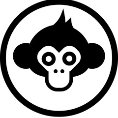 Monkey head cartoon symbol
