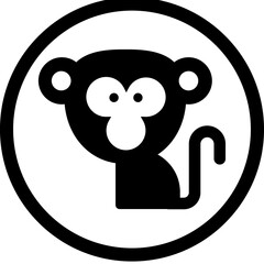 Monkey head cartoon symbol