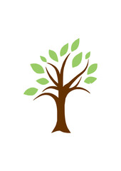 Obraz premium Simple green vector illustration tree