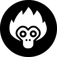 Monkey head cartoon symbol
