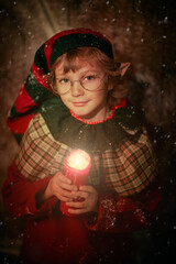 elf with xmas candle