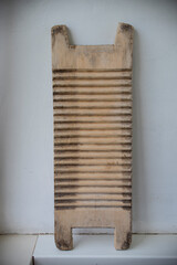 Old washboard by hand that was formerly used in homes