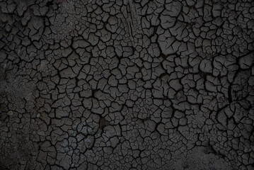 Gray dried and cracked ground earth background, Close up of dry fissure ground, fracture surface,...