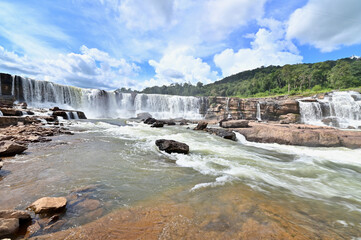 Scenery of Tad Sae Pha Waterfall on Sunny Day
