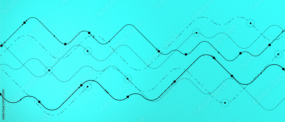 Poster abstract geometric circuit connect lines and dots
