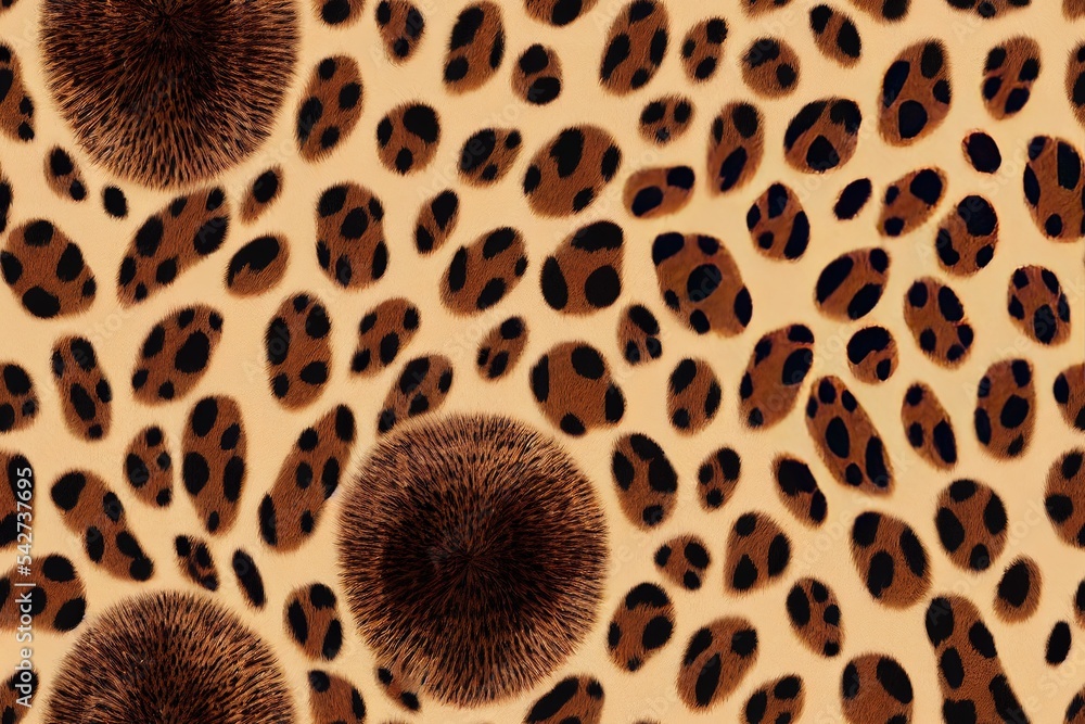 Poster leopard pattern design. fur skin texture. animal print pattern tile background